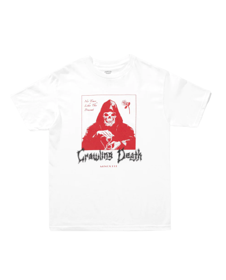 CRAWLING DEATH - "NO TIME REAPER" TEE WHITE
