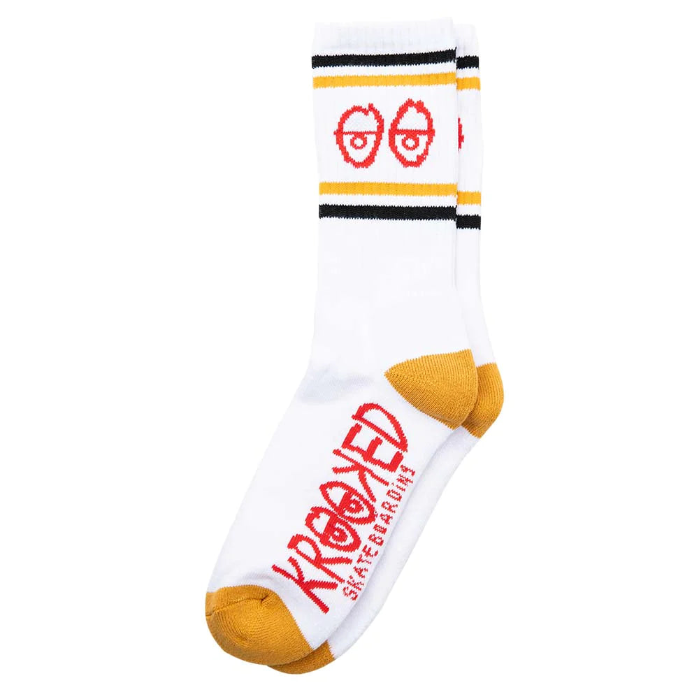 "KROOKED" - EYES SOCKS WHITE/BLACK/BRITISH KHAKI