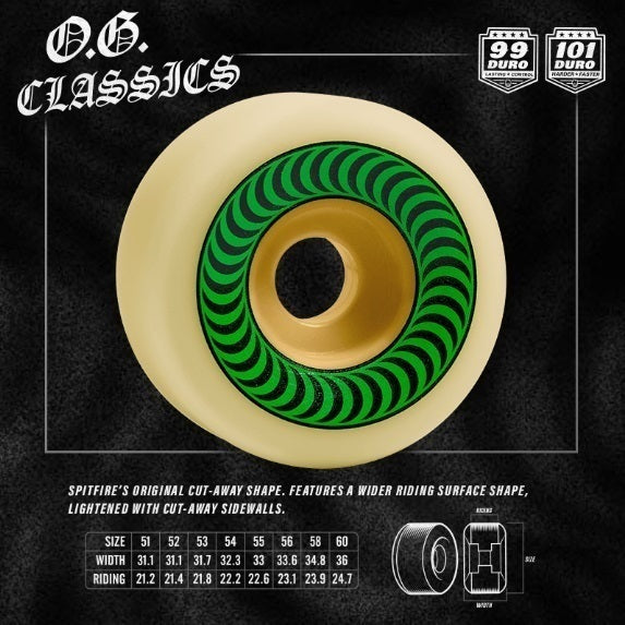 Spitfire OG Classics F4 99D 56mm Skateboard Wheels