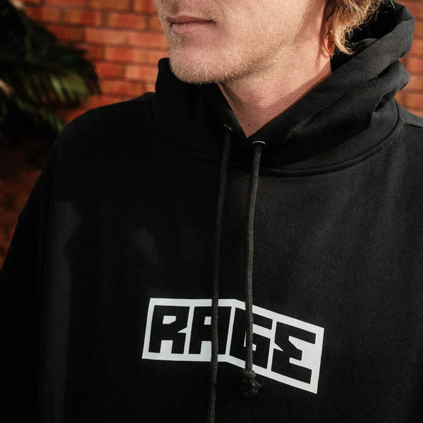 RAGE LOGO HOOD - BLACK