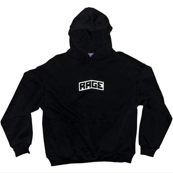 RAGE LOGO HOOD - BLACK