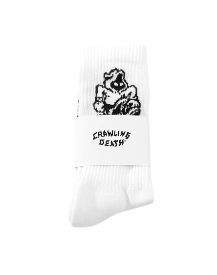 CRAWLING DEATH - "DAN COY" SOCKS WHITE