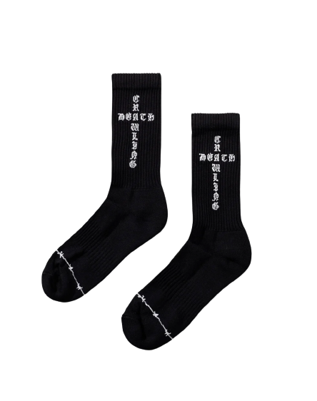 CRAWLING DEATH - "CROSS SOCKS" BLACK