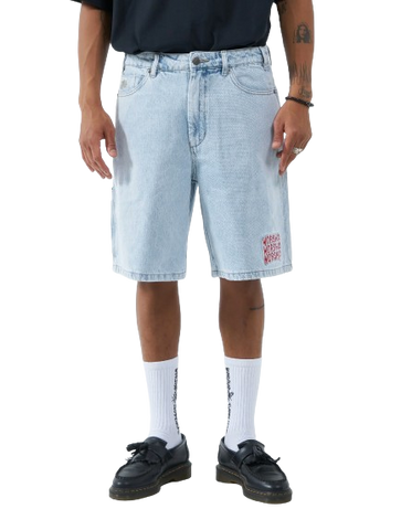 WORSHIP - "LOUNGER" JEAN SHORT VANISH BLUE