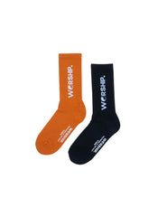 WORSHIP - "CORE" SOCKS 2 PACK BLACK/ORANGE