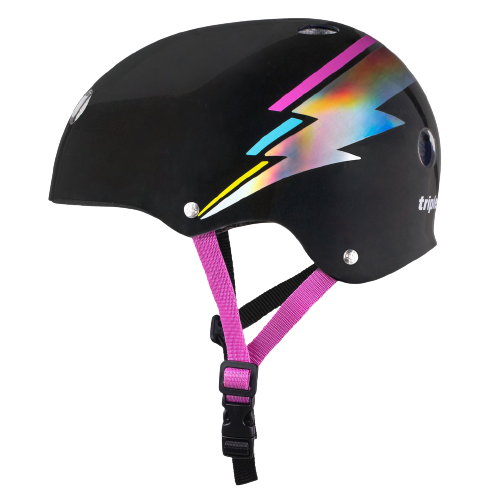 TRIPLE EIGHT "CERTIFIED SWEATSAVER" HELMET BLACK LIGHTNING