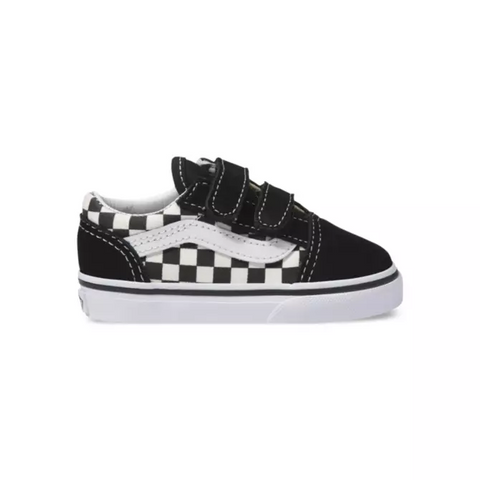 VANS TODDLER OLD SKOOL VELCRO PRIMARY CHECK BLACK